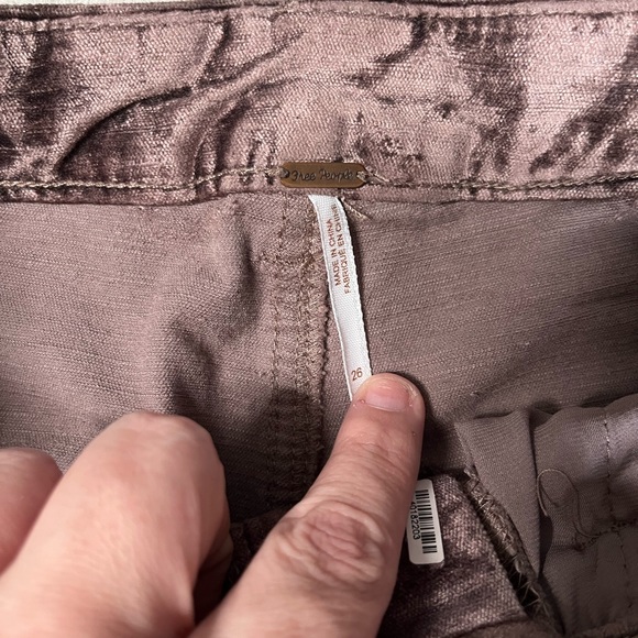 Free People women’s Velvet Crop Flare Pants High Waist Size 26 High Rise - Picture 6 of 7